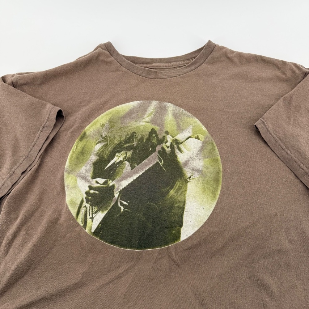 Amplify Guitar Graphic T-Shirt Brown Cotton Music Rock Aesthetic Large Mens